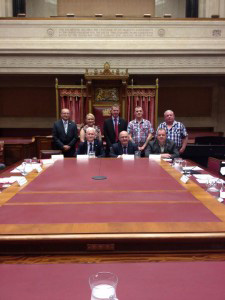 Mr William Hay MLA welcomes AMH CEO David Babington and AMH clients to the Senate