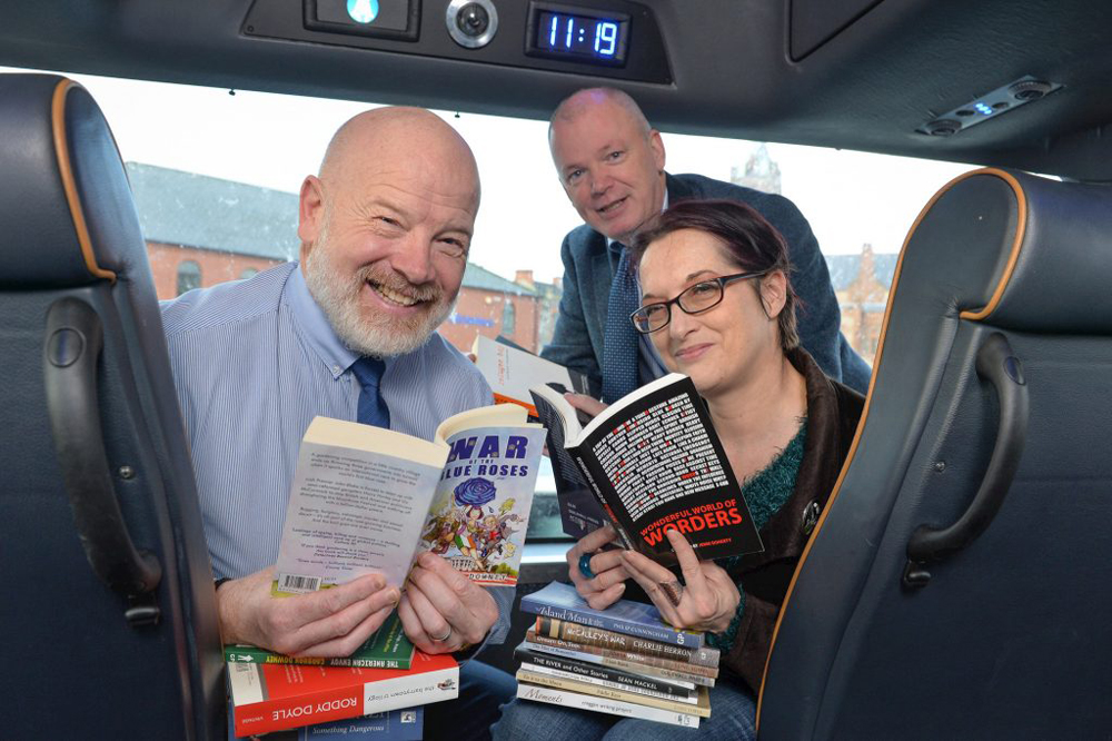 L-R Alan Young Translink, Mickie Harkin Action Mental Health, and Jenni Doherty Little Acorns Book Store/Guild Hall Press. Photo by Aaron McCracken/Harrisons